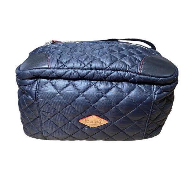 MZ WALLACE Bag DOWNTOWN Blue Burgundy Red Hobo Crossbody Purse - Picture 5 of 16